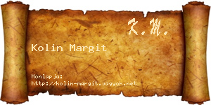 Kolin Margit névjegykártya